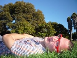 lying in Dolores Park